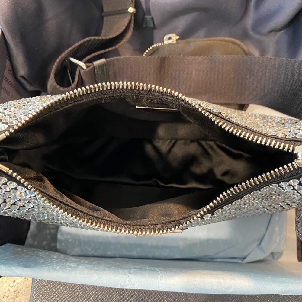Prada Crystal Re-Edition 2005 Crossbody Chain Shoulder Bag Black Reedition - Picture 12 of 16